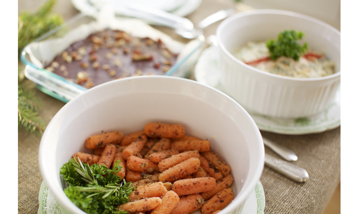 Trempette épinard & artichauts + Carottes à la moutarde de Meaux & Sirop d’érable