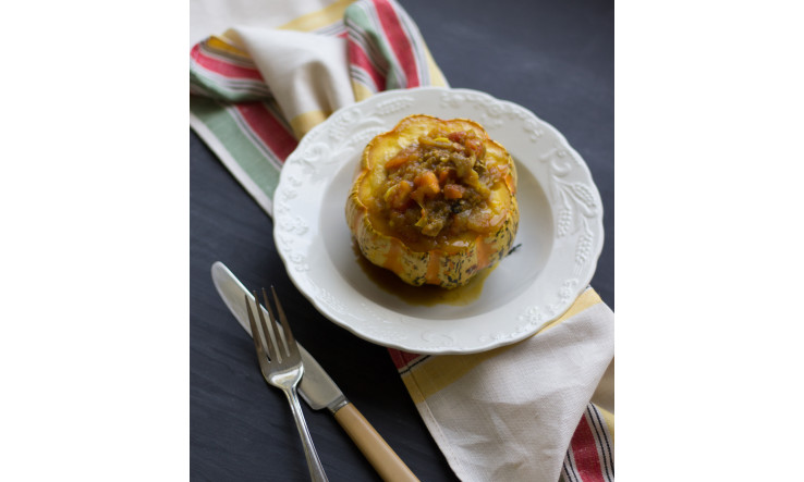 Cari de courge & caviar d'aubergine