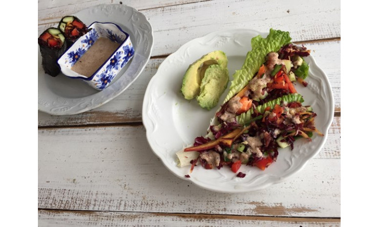 Wrap de salade et sauce
