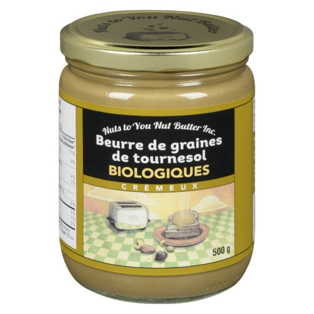 Pot de 500g du Beurre de tournesol bio de Nuts to You Nut Butter Inc.