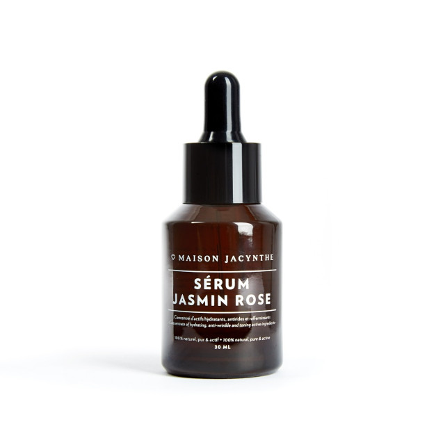 Bouteille de 30 ml avec pipette du Sérum Jasmin Rose de Maison Jacynthe