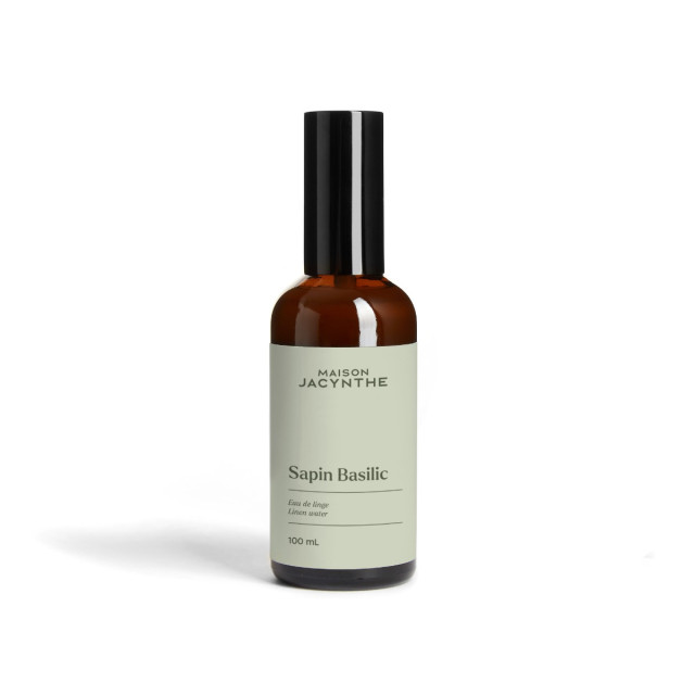 Bouteille de 100 ml de l'eau de linge Sapin Basilic de Maison Jacynthe