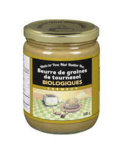 Pot de 500g du Beurre de tournesol bio de Nuts to You Nut Butter Inc.