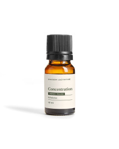Bouteille de 10 ml d'une formule pour inhaler de la gamme Méno-Pause de Maison Jacynthe, ces huiles essentielles revitalisent, en une respiration, la concentration et l’optimisation mentale.