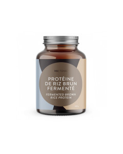 Pot de 300 g de poudre, la Protéine de riz brun fermenté sans saveur de Maison Jacynthe est une protéine végétale.