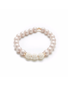 Zen - Bracelet Perles crème mates (Pour Huiles essentielles)